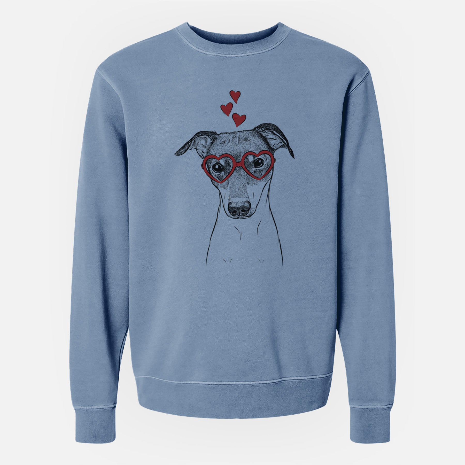 Valentine Momo the Japanese Terrier - Unisex Pigment Dyed Crew Sweatshirt