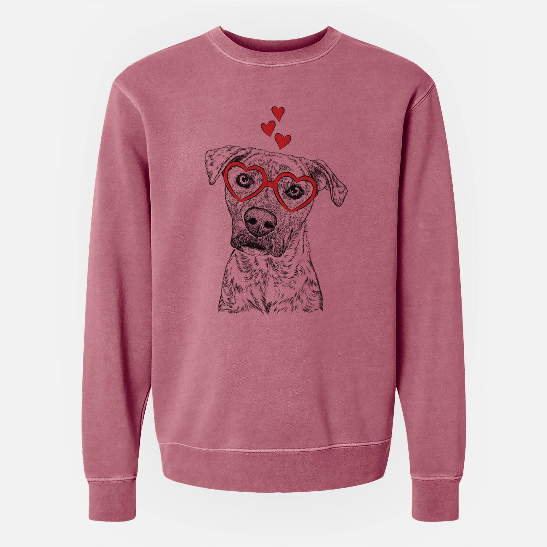 Valentine Monster Baby the Pitbull Mix - Unisex Pigment Dyed Crew Sweatshirt