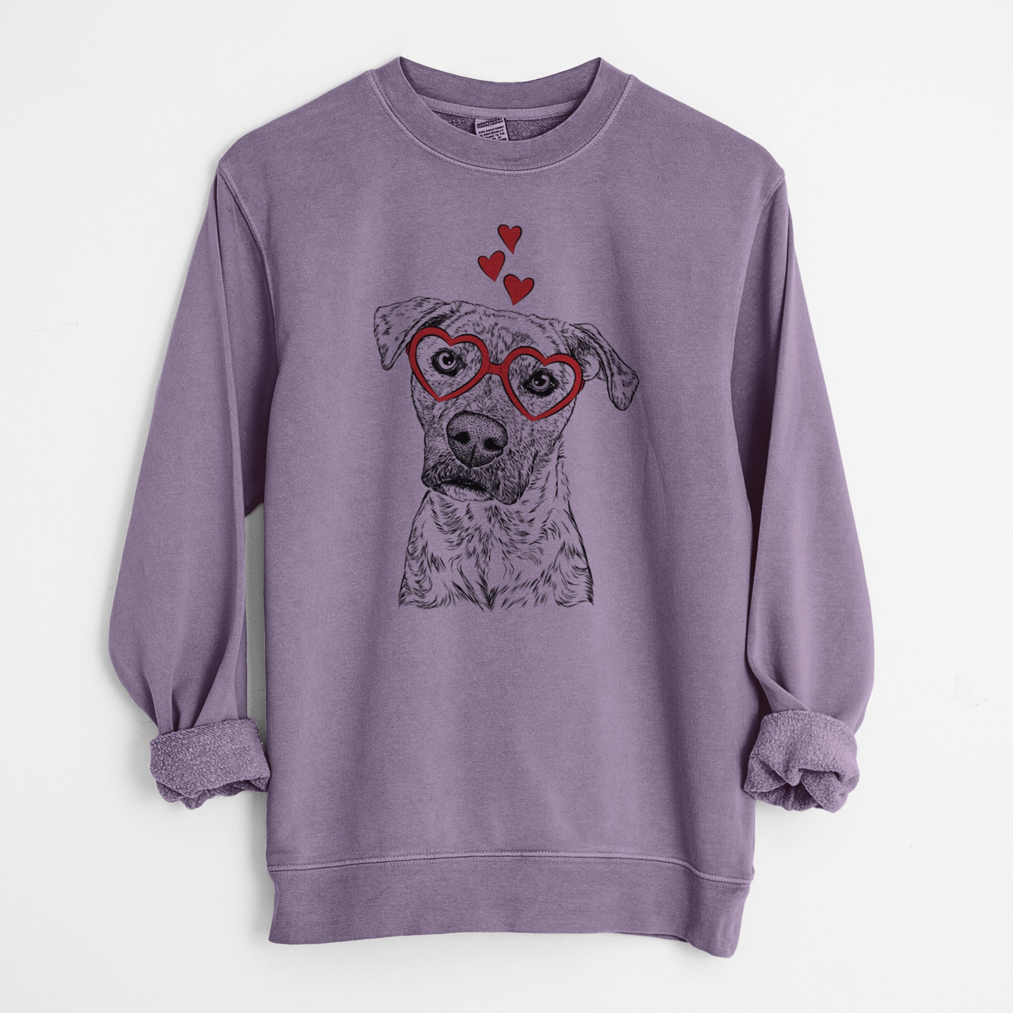 Valentine Monster Baby the Pitbull Mix - Unisex Pigment Dyed Crew Sweatshirt