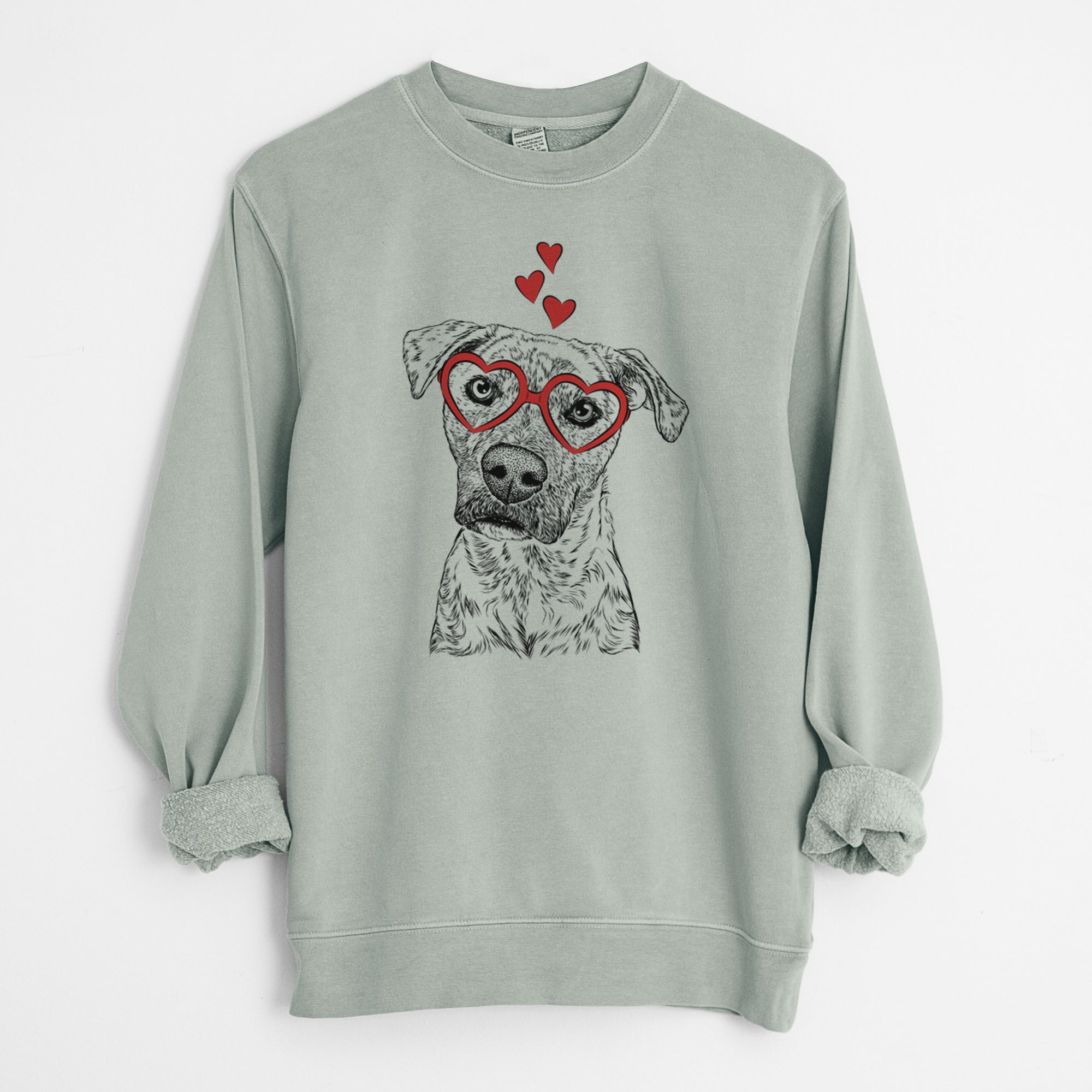 Valentine Monster Baby the Pitbull Mix - Unisex Pigment Dyed Crew Sweatshirt