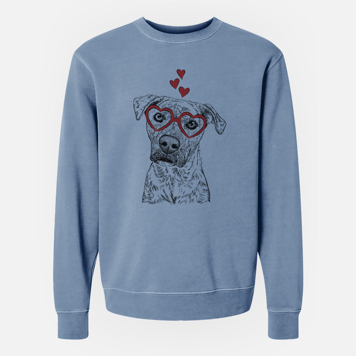 Valentine Monster Baby the Pitbull Mix - Unisex Pigment Dyed Crew Sweatshirt