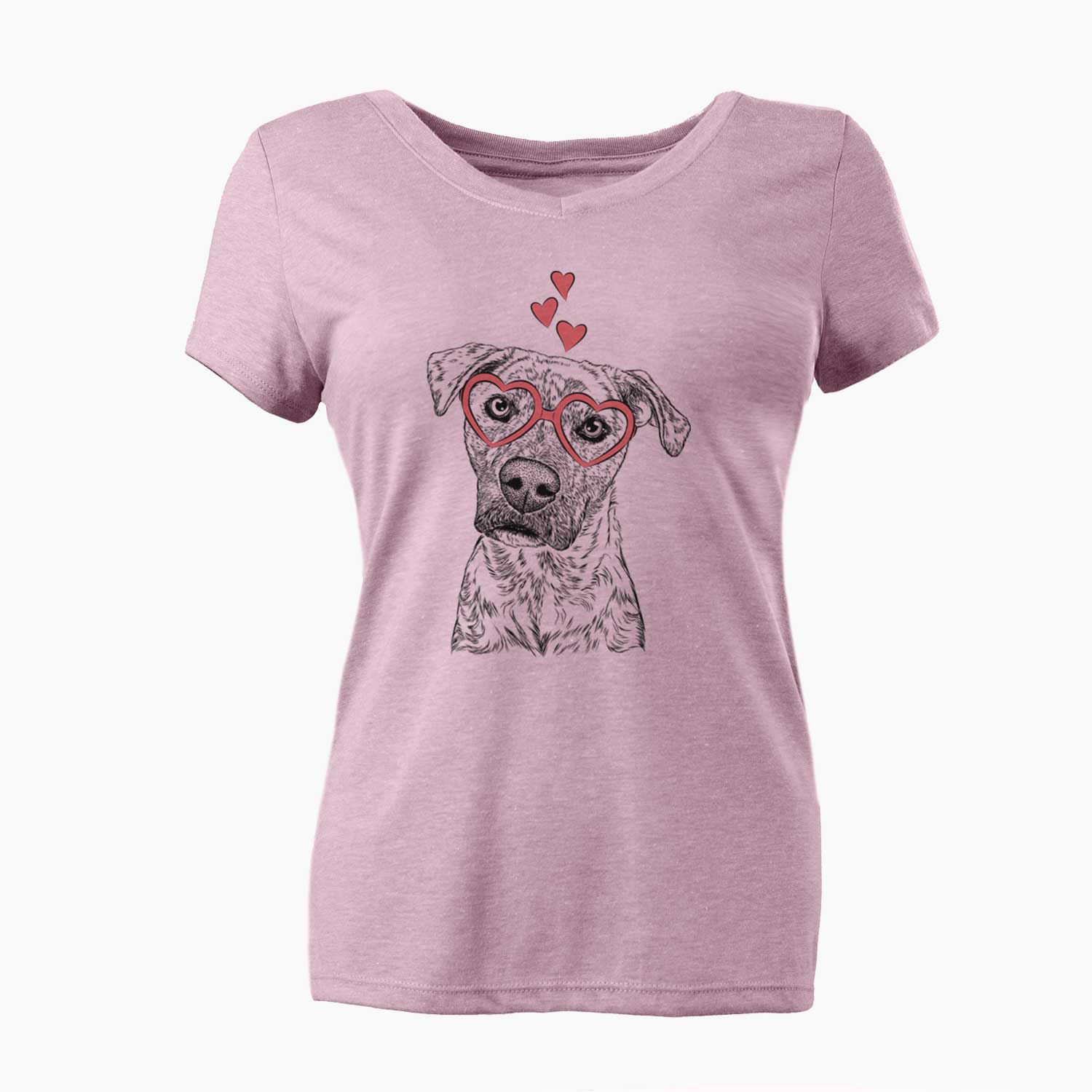 Valentine Monster Baby the Pitbull Mix - Women's V-neck Shirt