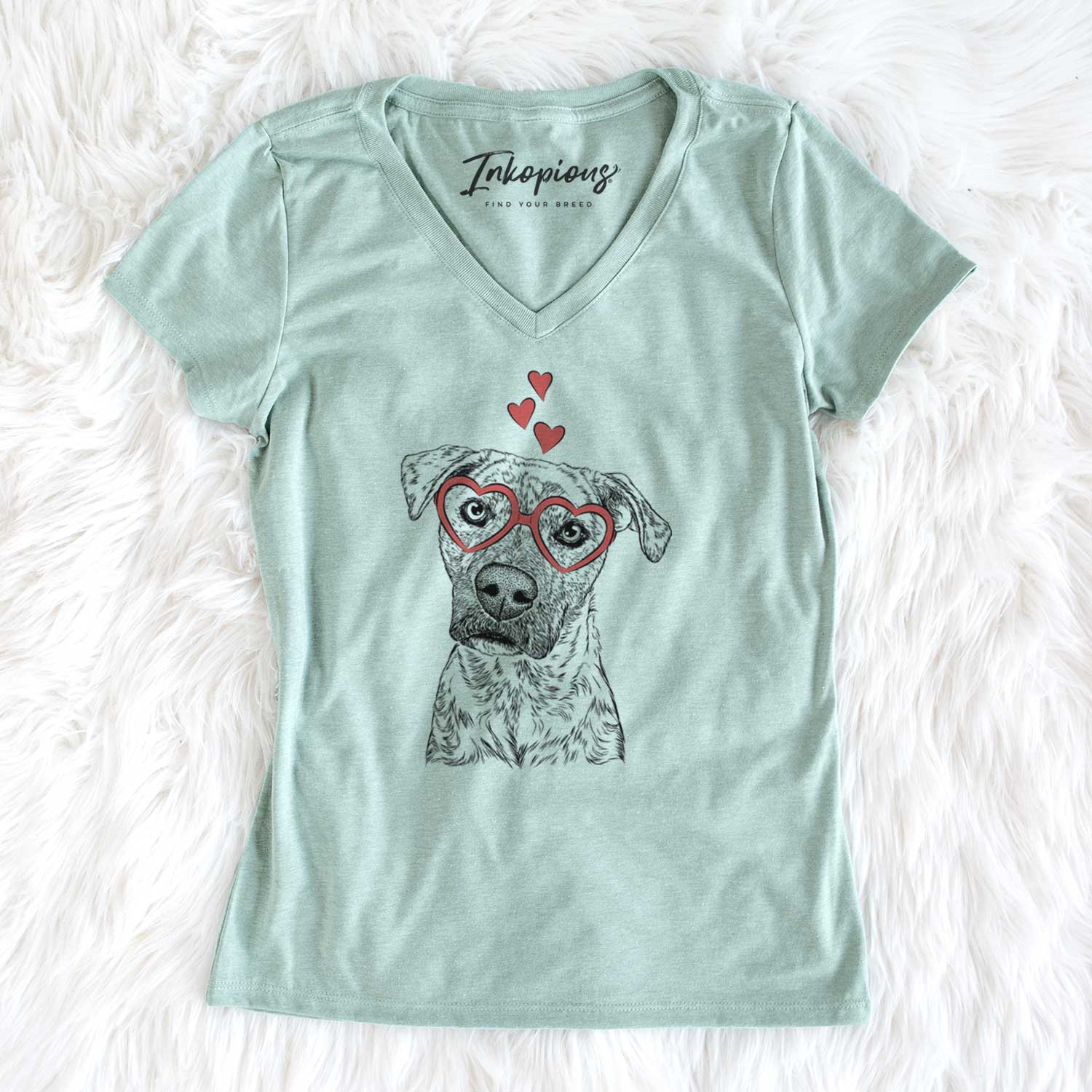 Valentine Monster Baby the Pitbull Mix - Women's V-neck Shirt