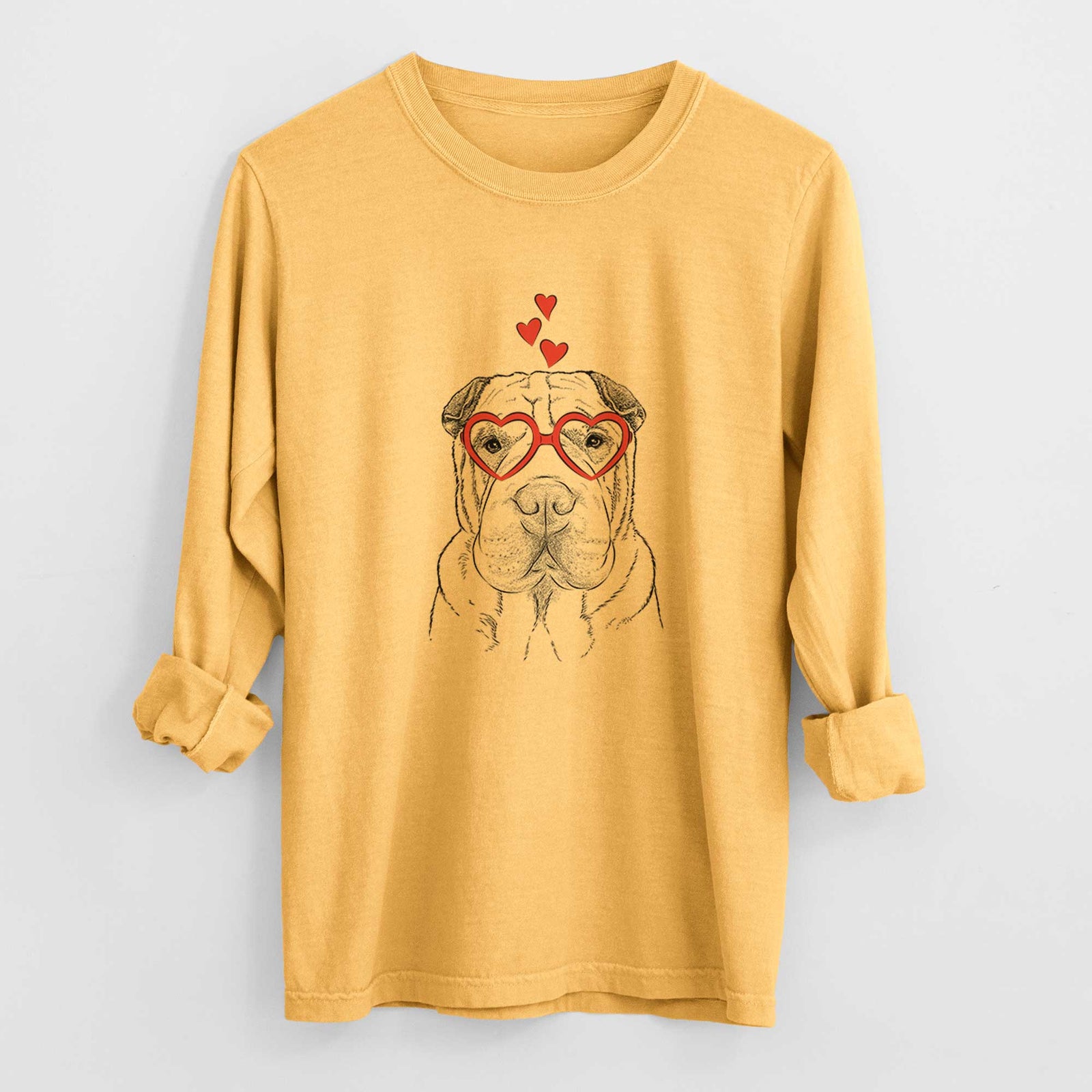 Valentine Moomers the Shar Pei - Heavyweight 100% Cotton Long Sleeve