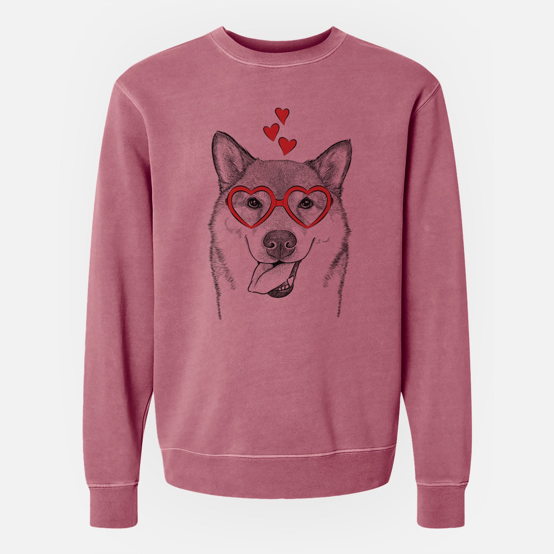 Valentine Mothra the Shiba Inu - Unisex Pigment Dyed Crew Sweatshirt