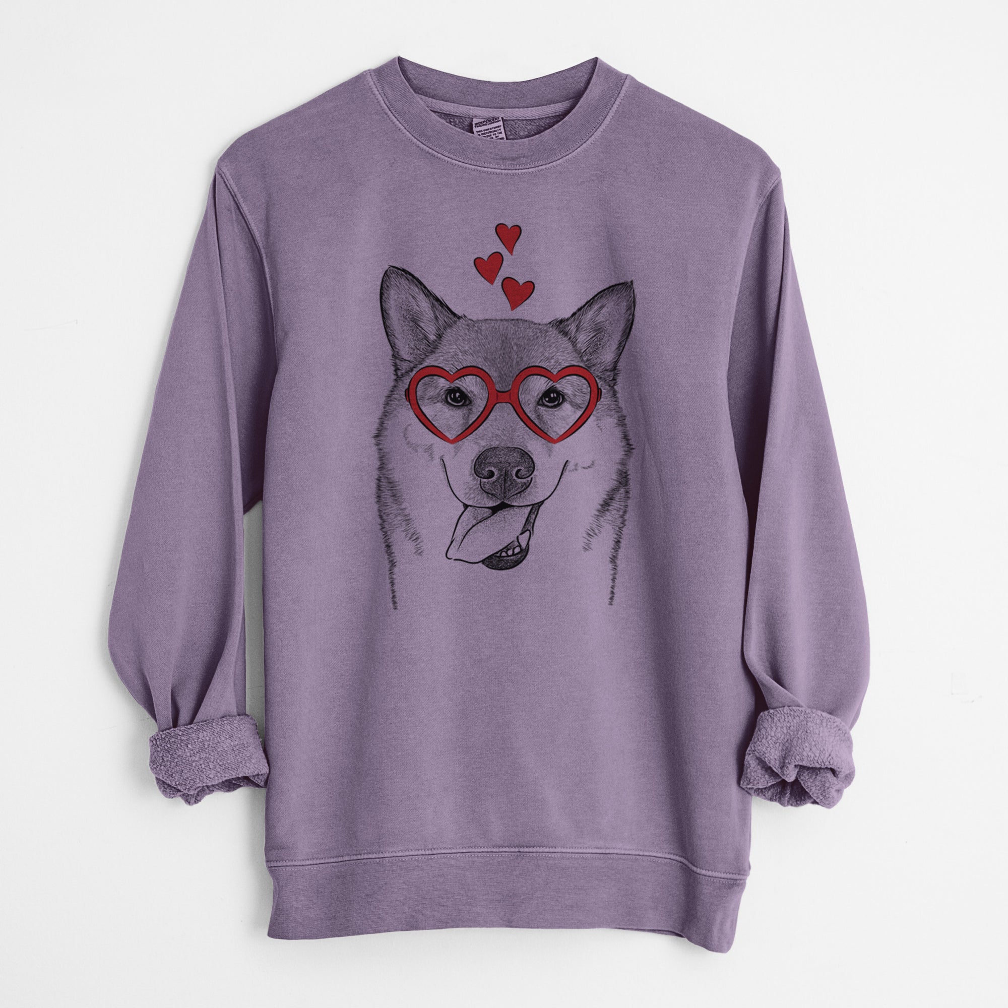 Valentine Mothra the Shiba Inu - Unisex Pigment Dyed Crew Sweatshirt