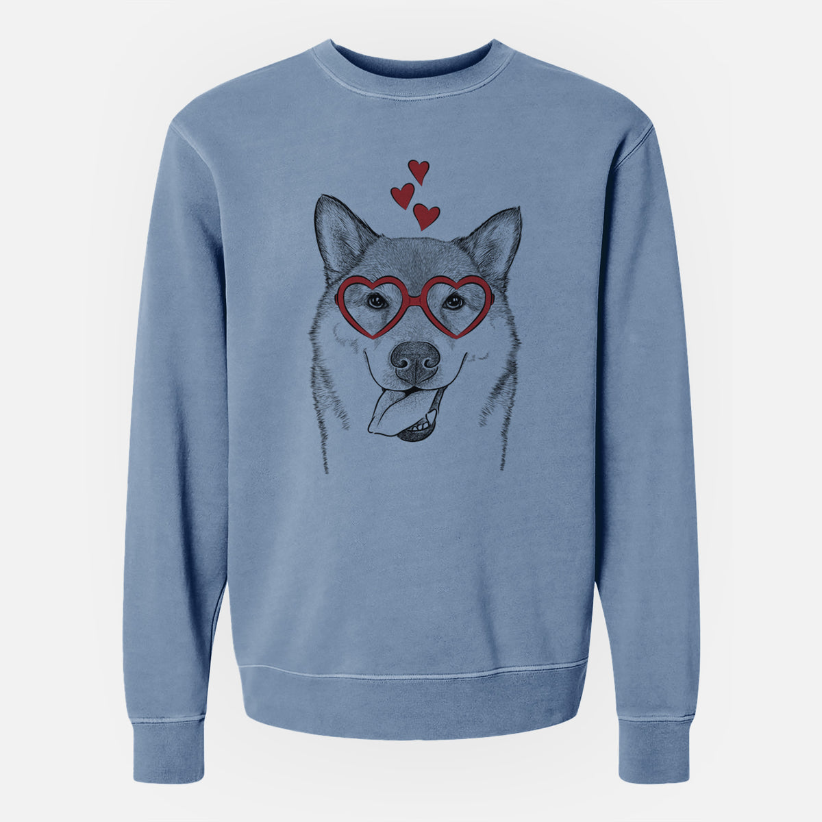 Valentine Mothra the Shiba Inu - Unisex Pigment Dyed Crew Sweatshirt