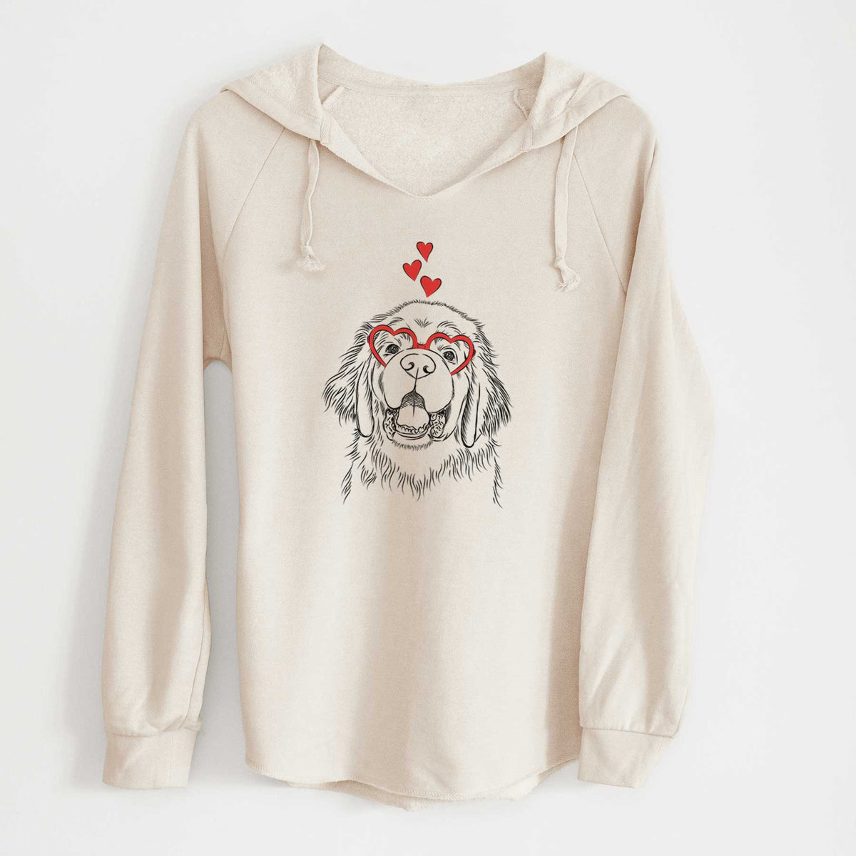Valentine Mozart the Newfoundland - Cali Wave Hooded Sweatshirt
