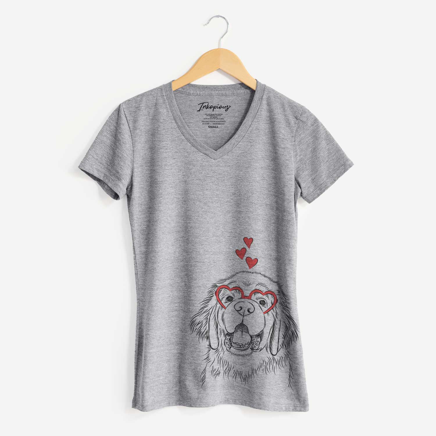 Valentine Mozart the Newfoundland - Women's V-neck Shirt