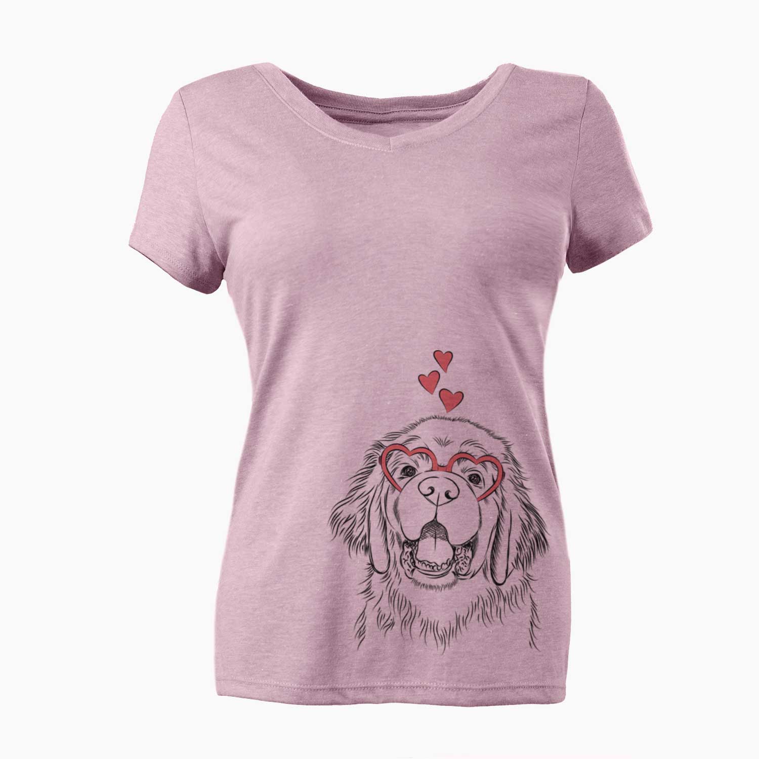 Valentine Mozart the Newfoundland - Women's V-neck Shirt