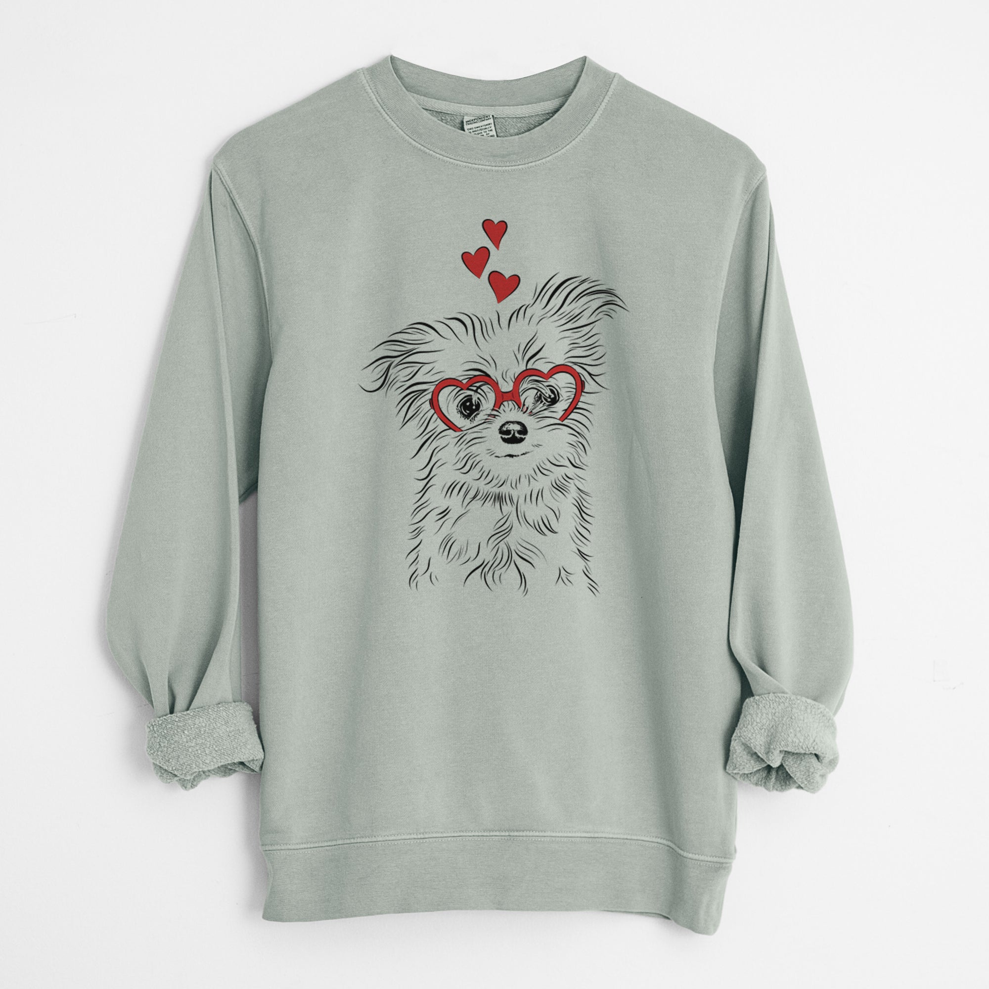 Valentine Mr. Gucci Poochi the Maltese - Unisex Pigment Dyed Crew Sweatshirt