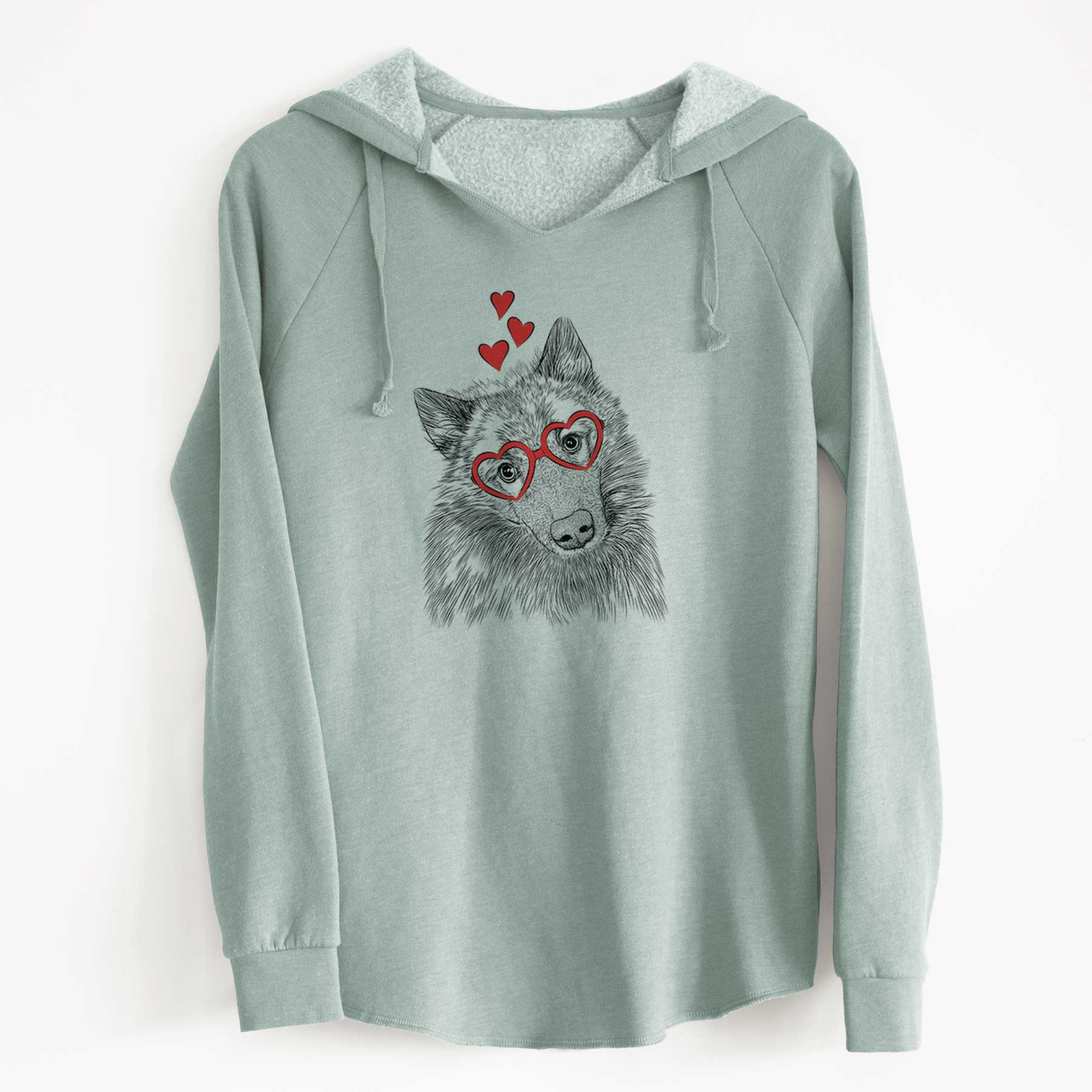 Valentine Mr. Maverick the Keeshond - Cali Wave Hooded Sweatshirt