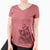 Valentine Mr. Maverick the Keeshond - Women's V-neck Shirt