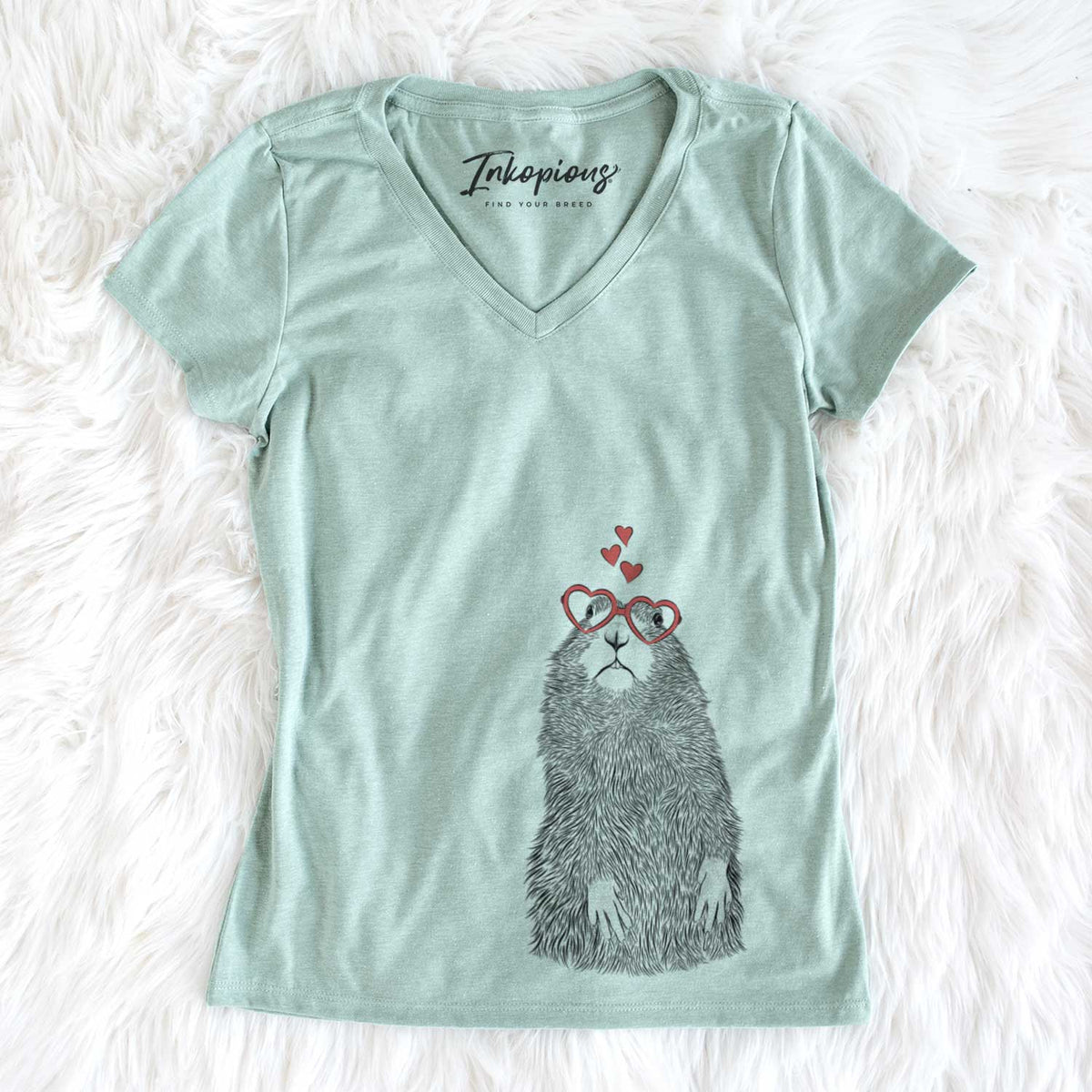 Valentine Mr. Otis the Prairie Dog - Women&#39;s V-neck Shirt