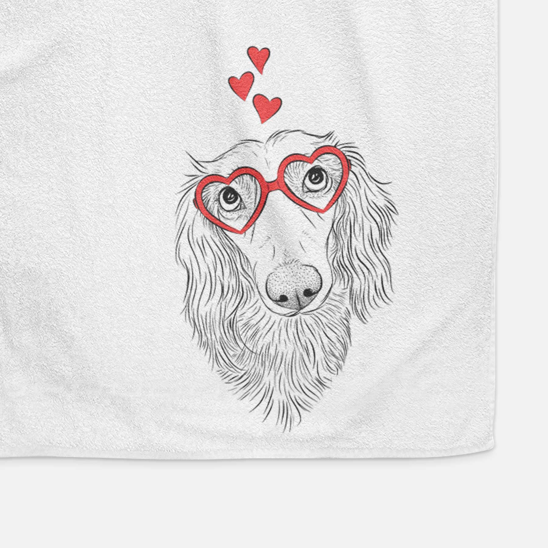 Mr. Rusty the Long Haired Dachshund Decorative Hand Towel