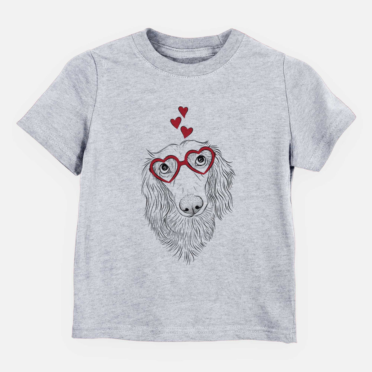 Valentine Mr. Rusty the Long Haired Dachshund - Kids/Youth/Toddler Shirt