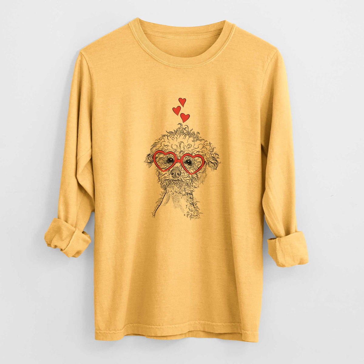 Valentine Muffin the Poodle - Heavyweight 100% Cotton Long Sleeve
