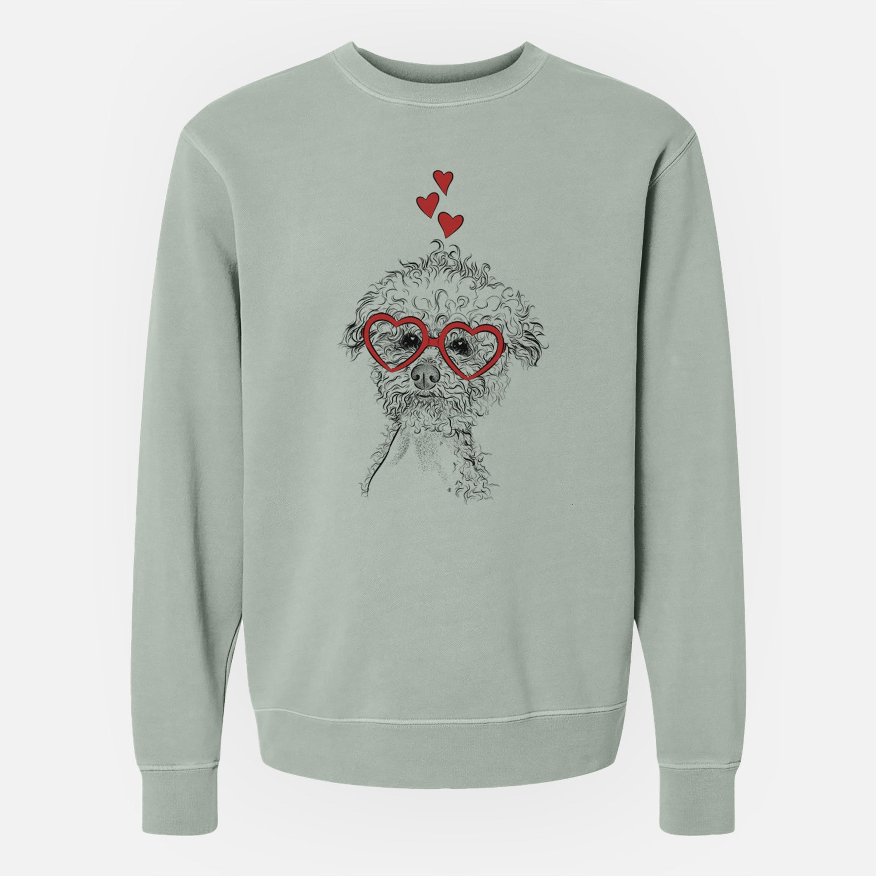 Valentine Muffin the Poodle - Unisex Pigment Dyed Crew Sweatshirt