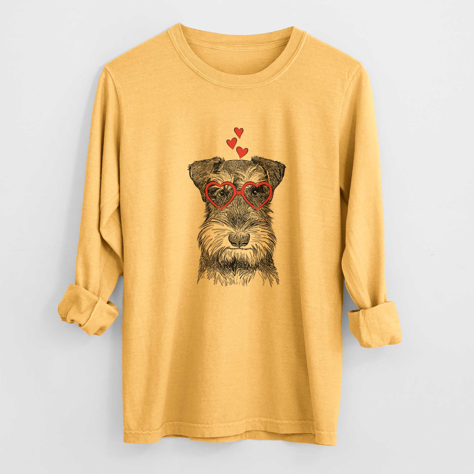 Valentine Murphy the Mini Schnauzer - Heavyweight 100% Cotton Long Sleeve