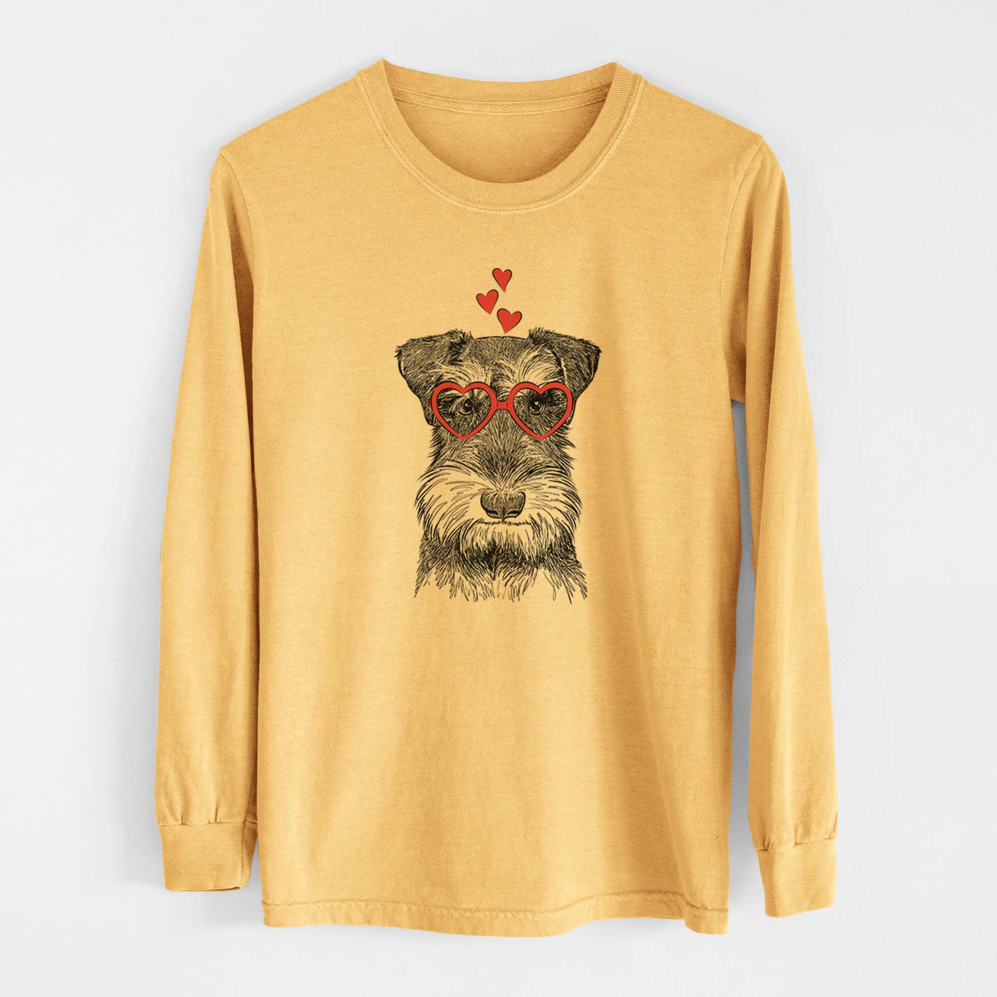 Valentine Murphy the Mini Schnauzer - Heavyweight 100% Cotton Long Sleeve