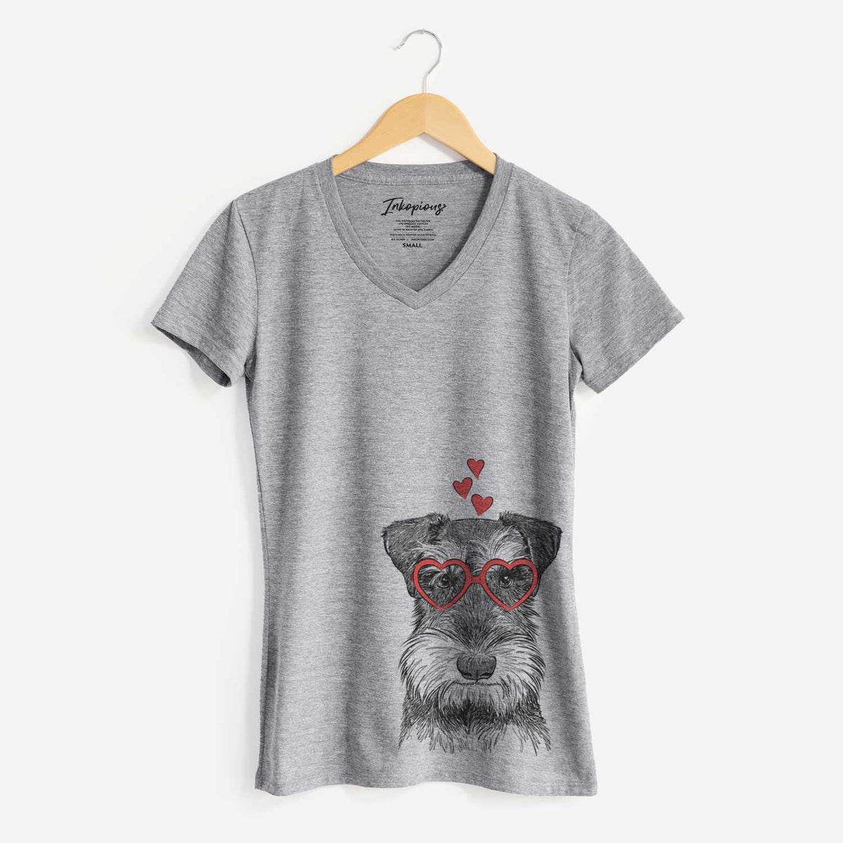 Valentine Murphy the Mini Schnauzer - Women's V-neck Shirt