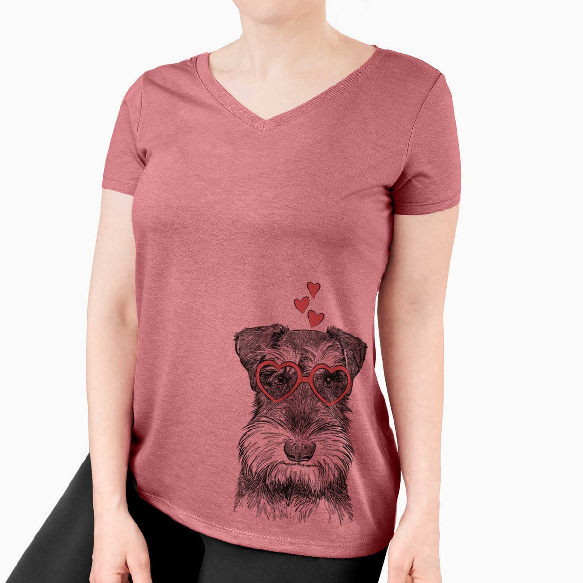Valentine Murphy the Mini Schnauzer - Women's V-neck Shirt