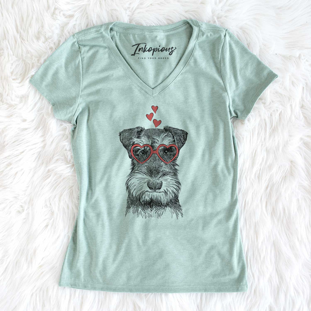 Valentine Murphy the Mini Schnauzer - Women's V-neck Shirt