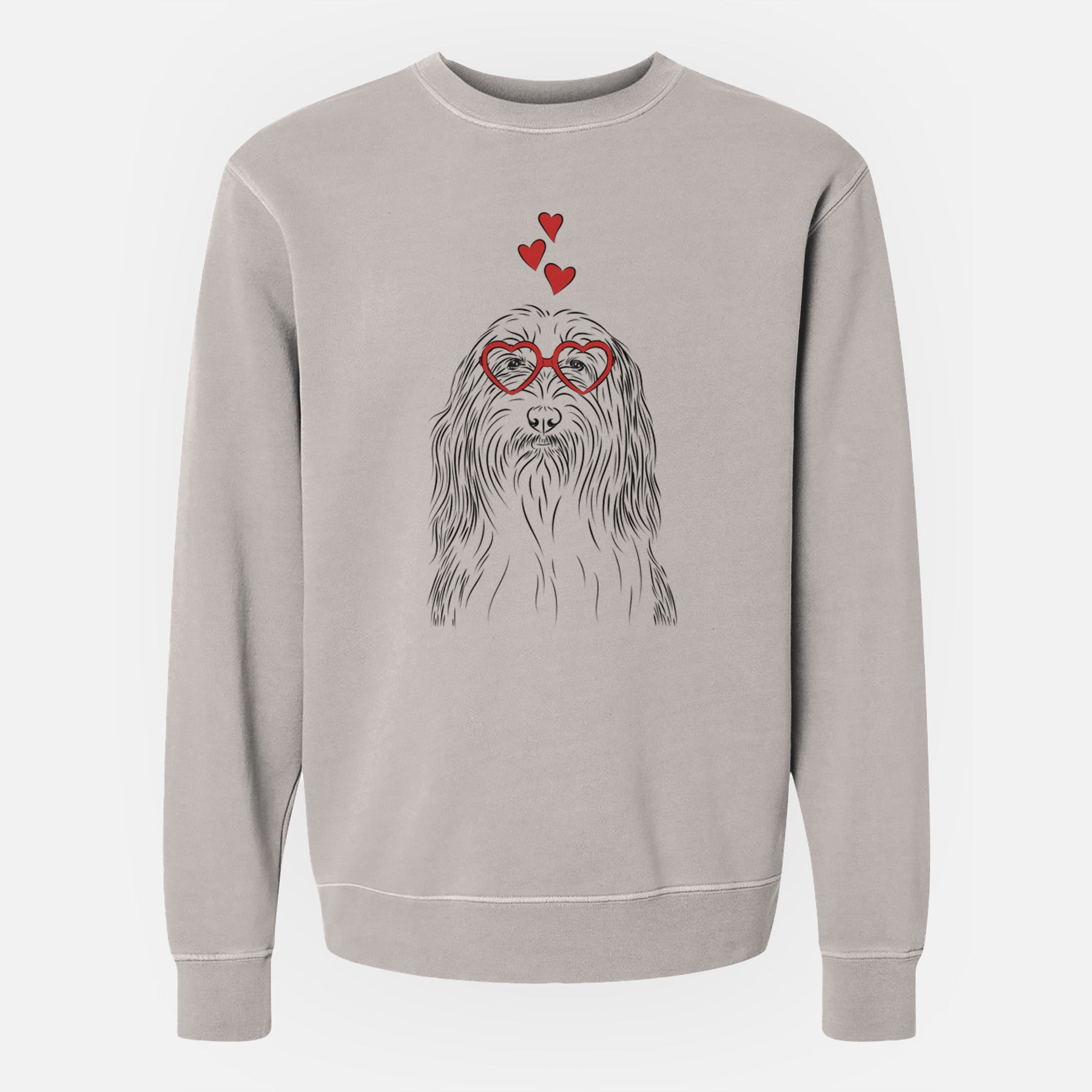 Valentine Murray the Bearded Collie - Unisex Pigment Dyed Crew Sweatshirt