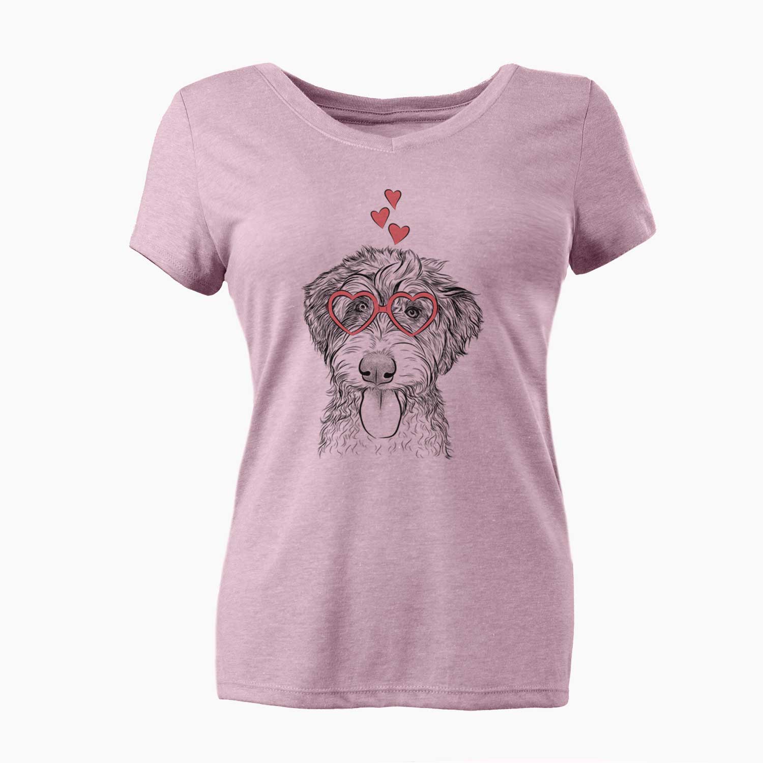 Valentine Myrtle Mae the Aussiedoodle - Women's V-neck Shirt