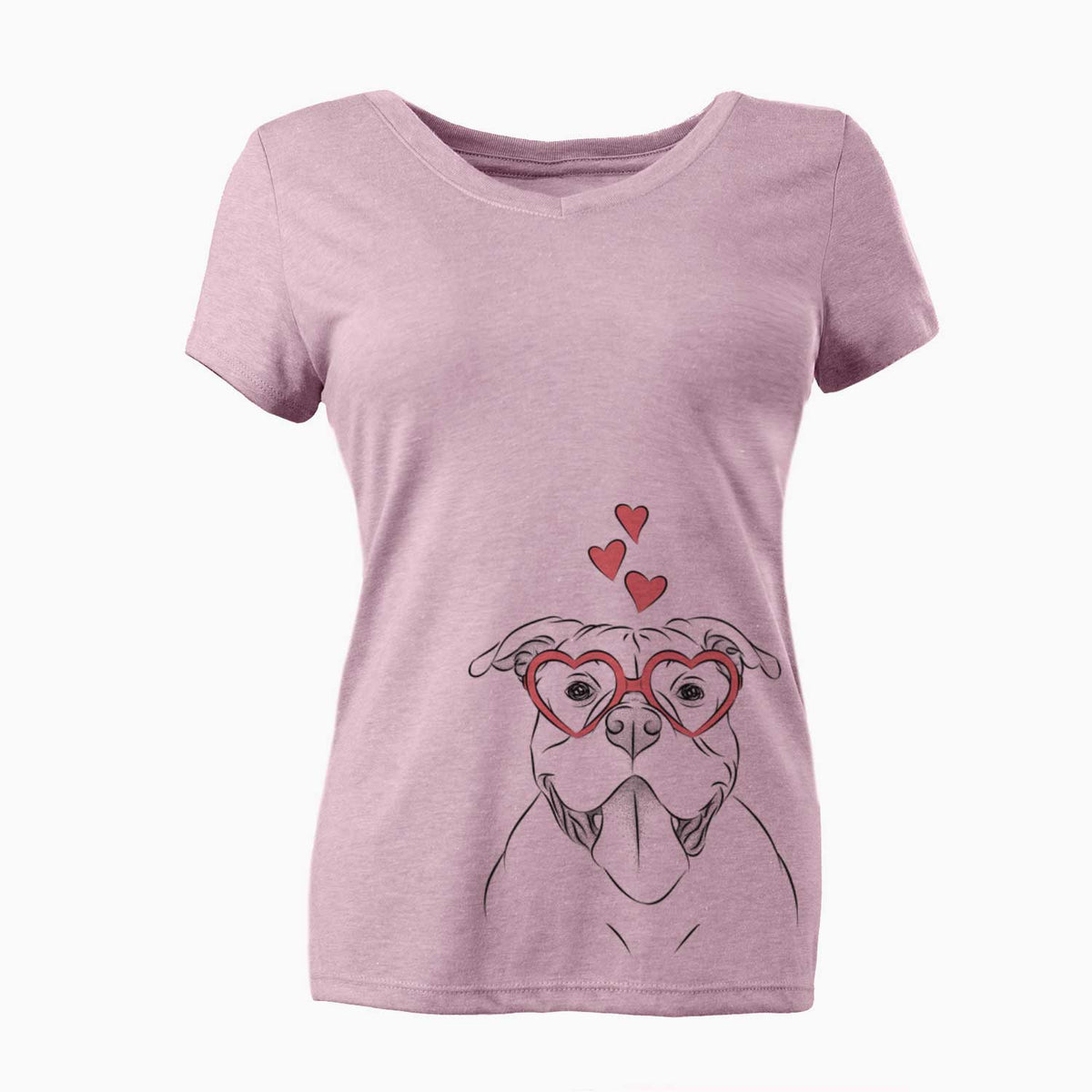 Valentine Nacho the American Bully - Women's V-neck Shirt