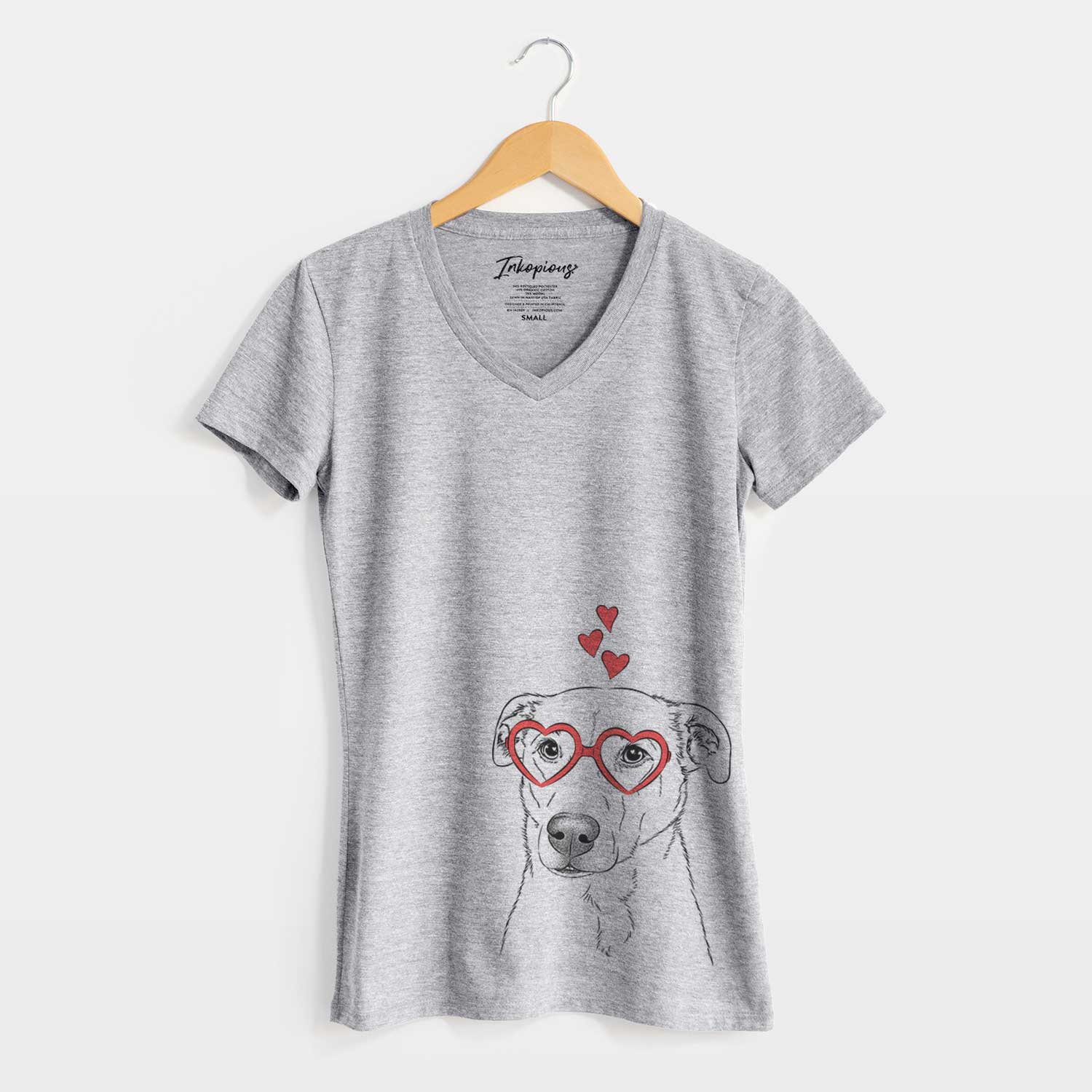 Valentine Nala the American Staffordshire Terrier - Women's V-neck Shirt