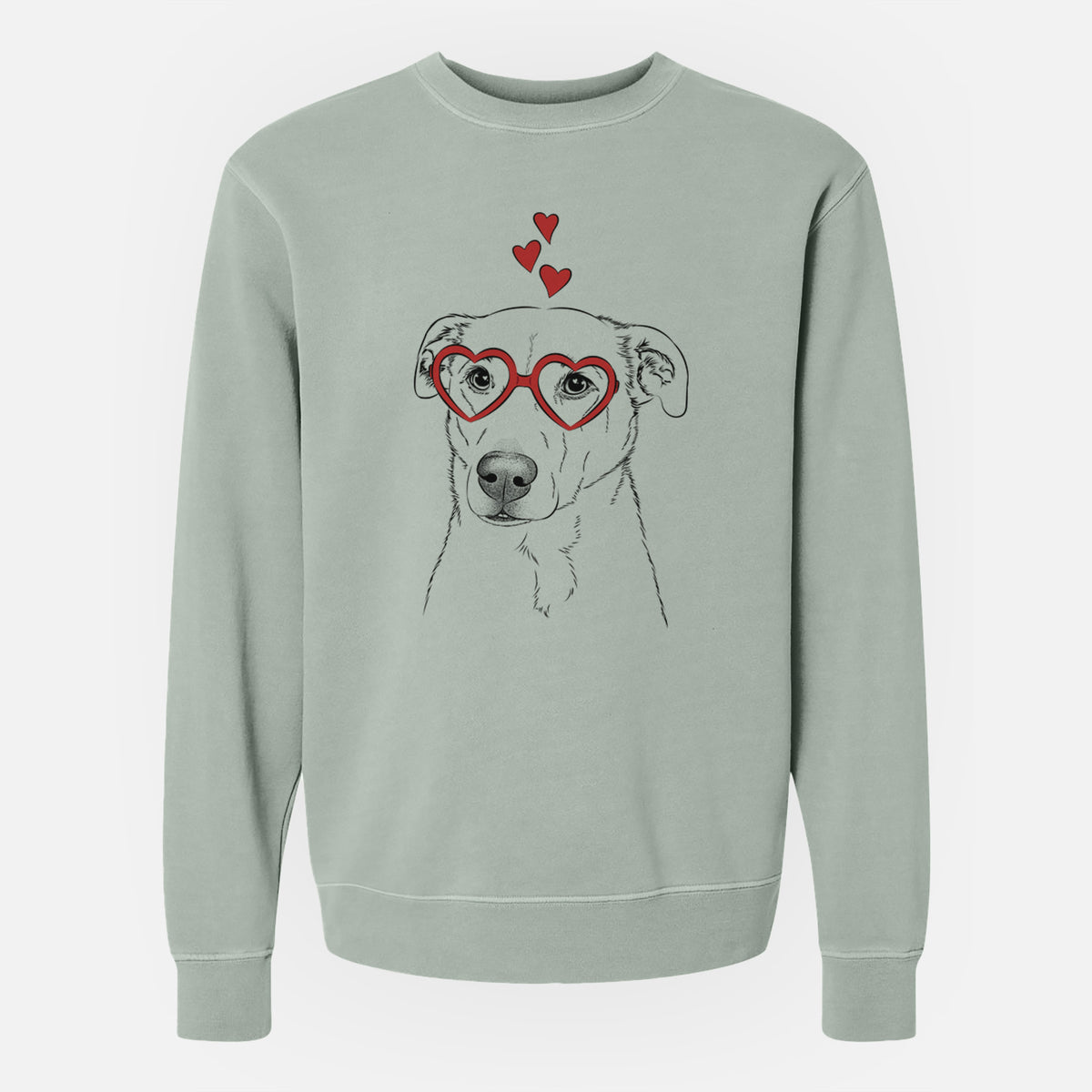 Valentine Nala the American Staffordshire Terrier - Unisex Pigment Dyed Crew Sweatshirt