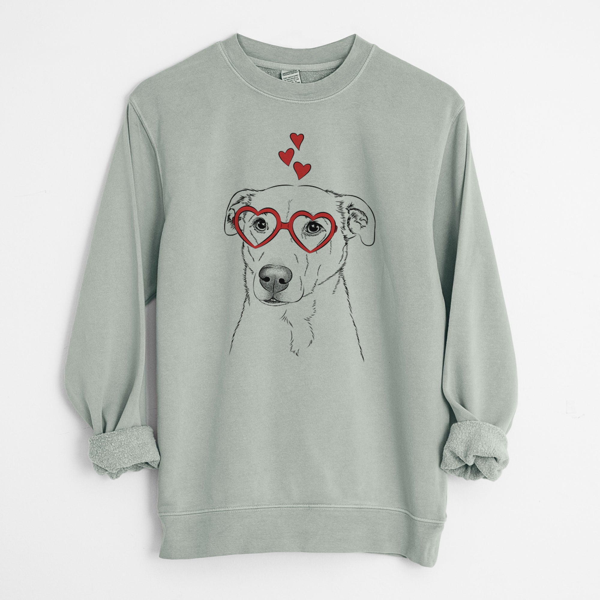 Valentine Nala the American Staffordshire Terrier - Unisex Pigment Dyed Crew Sweatshirt