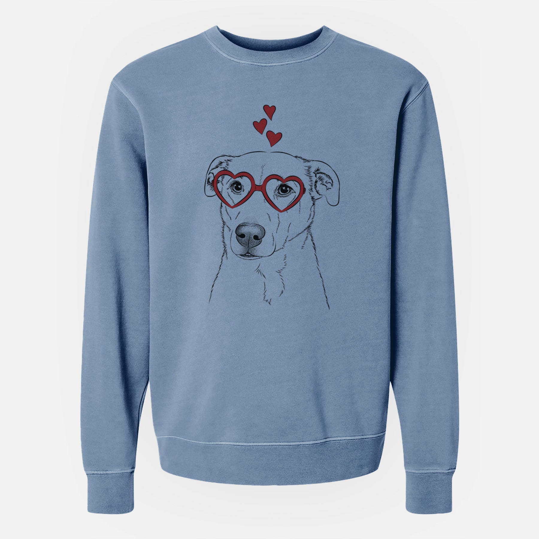 Valentine Nala the American Staffordshire Terrier - Unisex Pigment Dyed Crew Sweatshirt