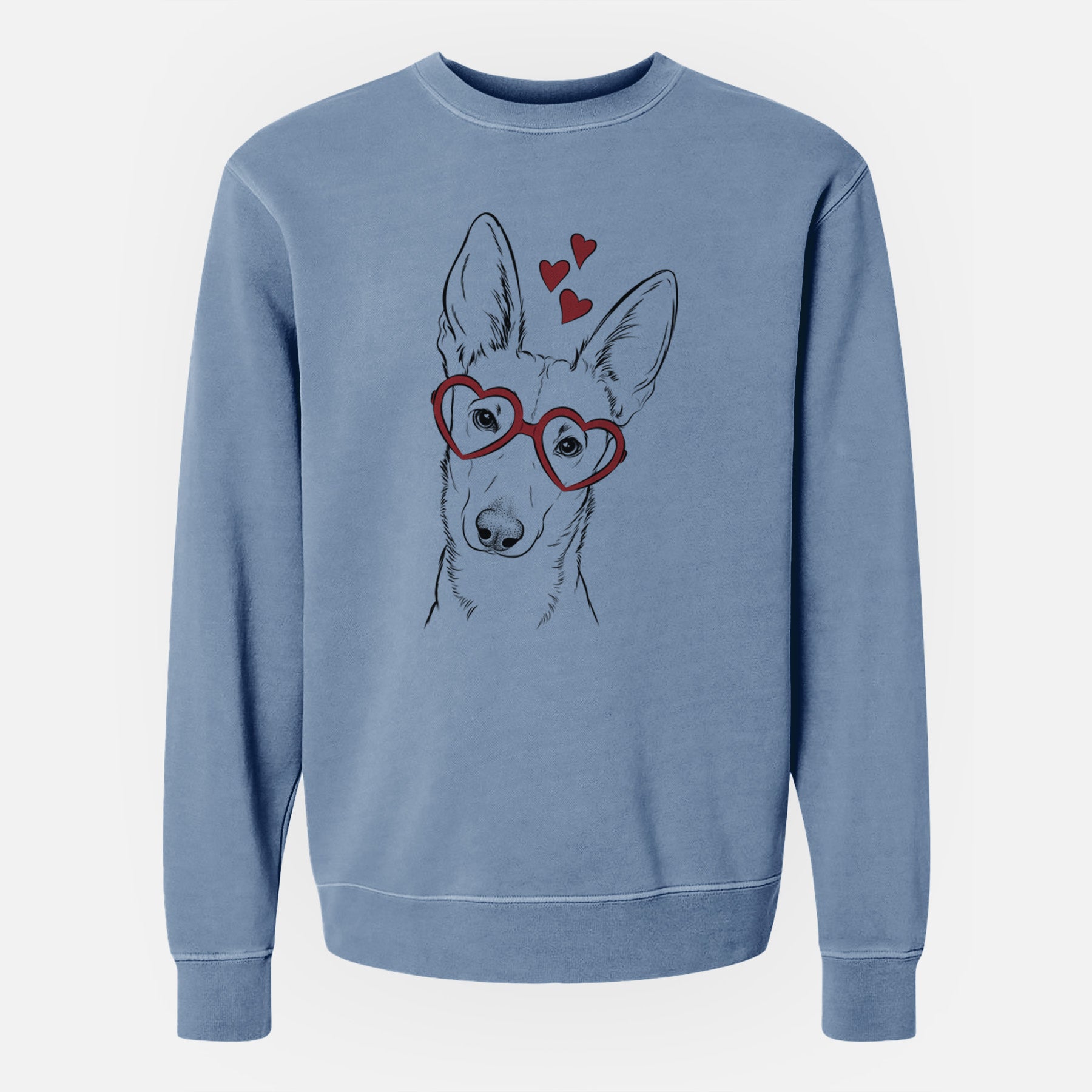 Valentine Nala the Carolina Dog - Unisex Pigment Dyed Crew Sweatshirt