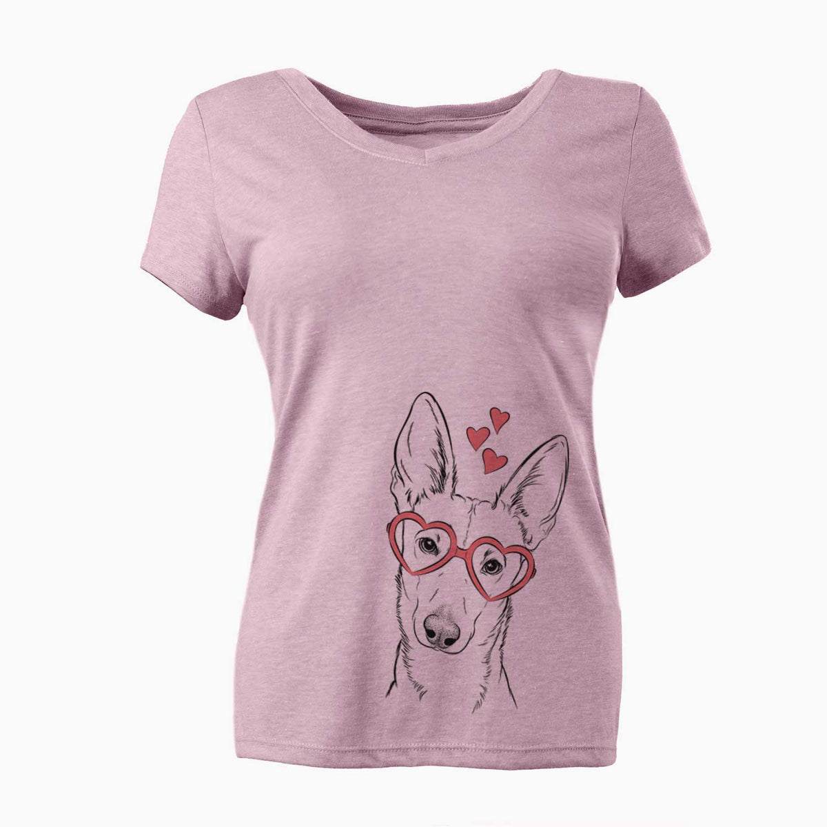 Valentine Nala the Carolina Dog - Women's V-neck Shirt