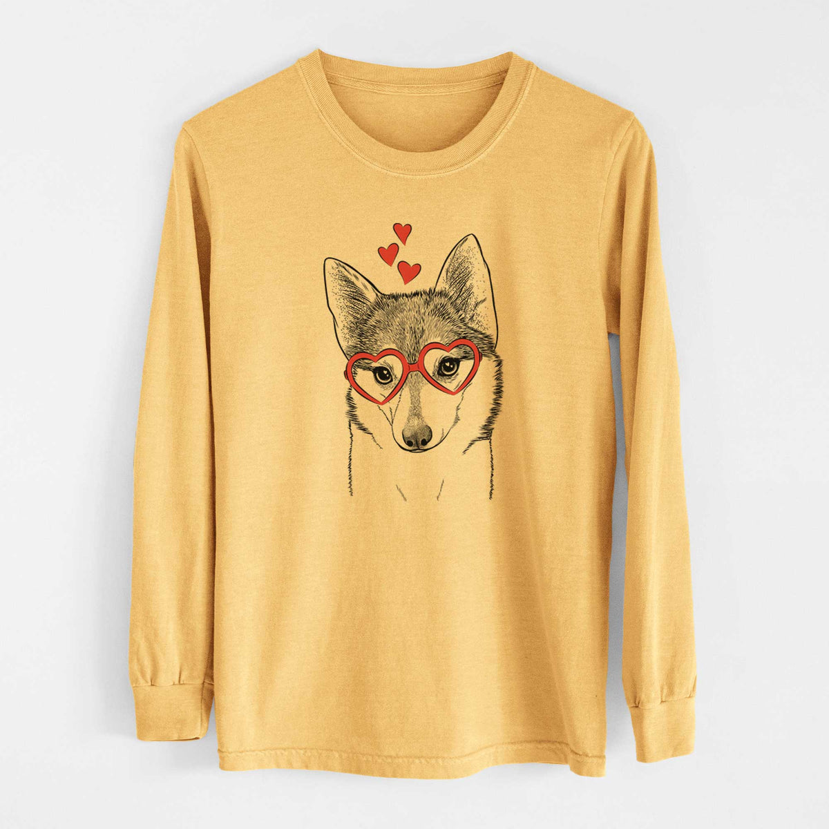 Valentine Nami the Alaskan Klee Kai - Heavyweight 100% Cotton Long Sleeve