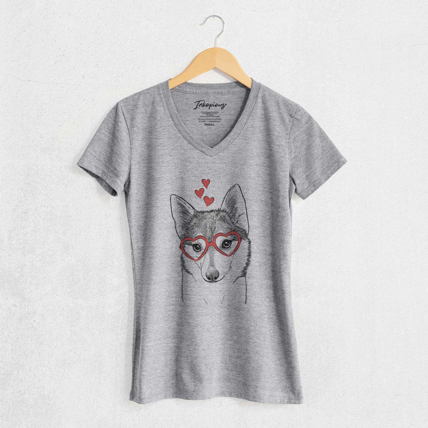 Valentine Nami the Alaskan Klee Kai - Women's V-neck Shirt