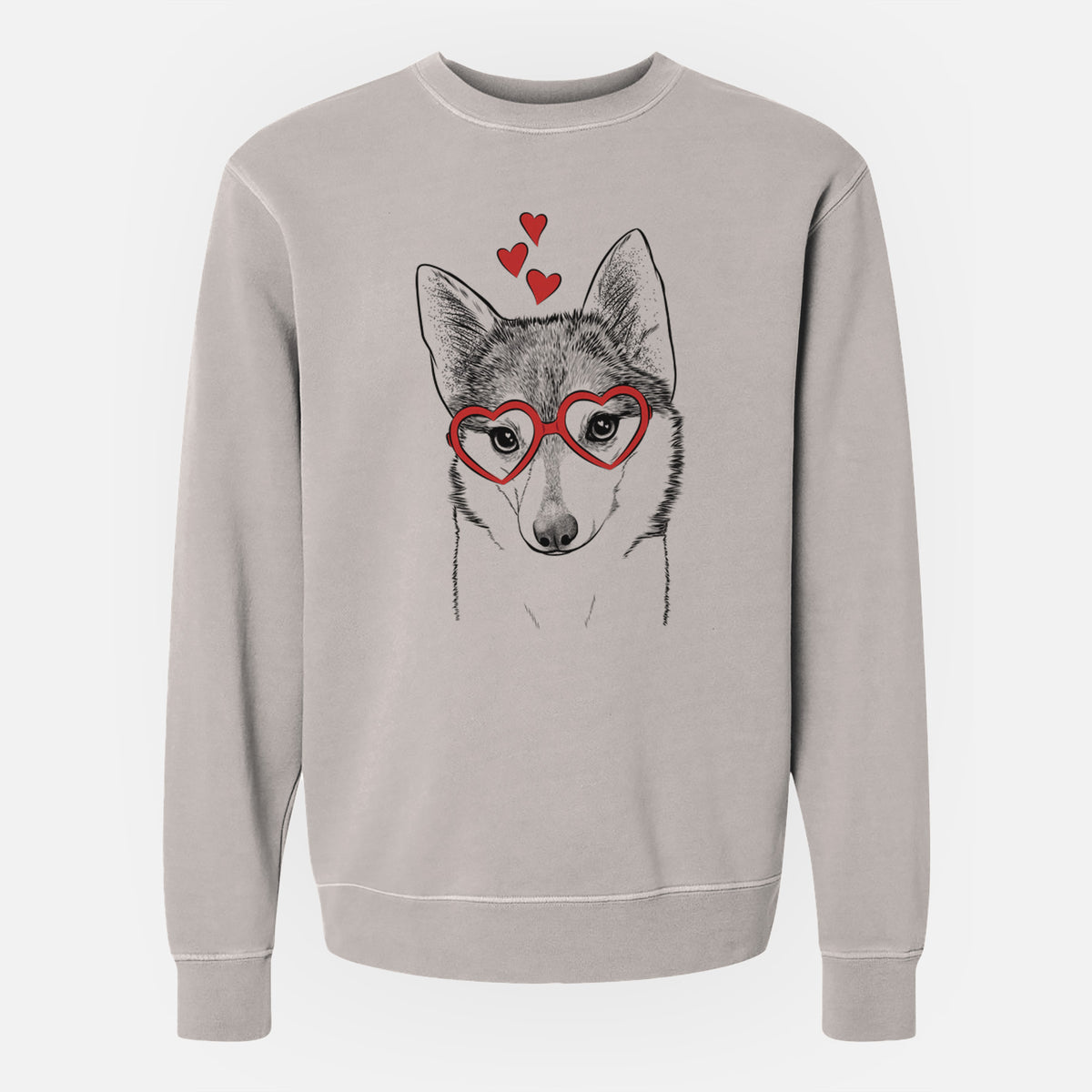 Valentine Nami the Alaskan Klee Kai - Unisex Pigment Dyed Crew Sweatshirt