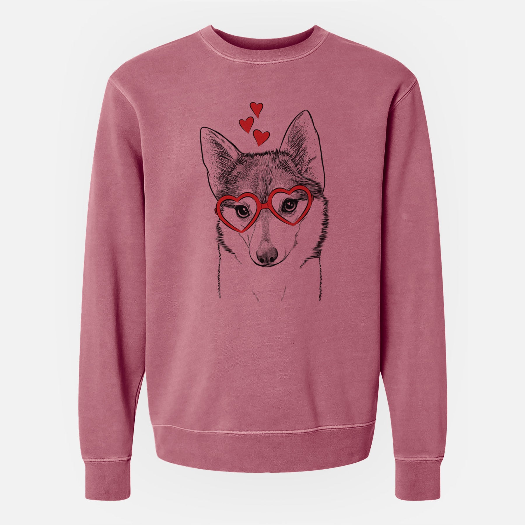 Valentine Nami the Alaskan Klee Kai - Unisex Pigment Dyed Crew Sweatshirt