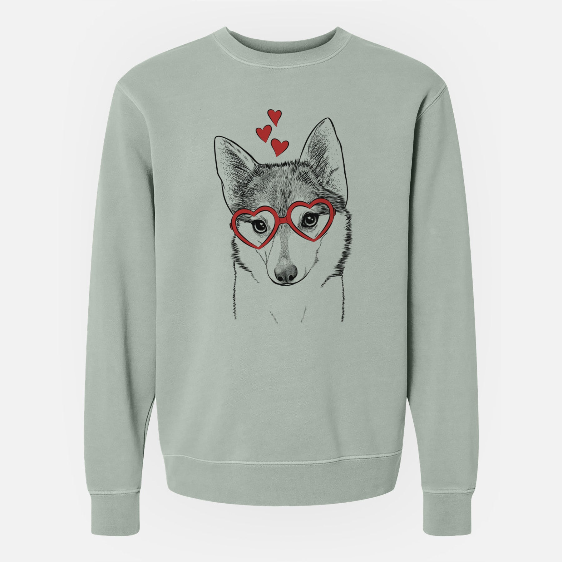 Valentine Nami the Alaskan Klee Kai - Unisex Pigment Dyed Crew Sweatshirt