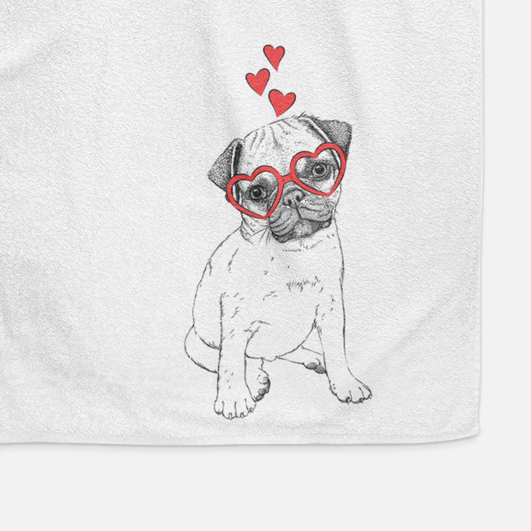 Nelson the Pug Puppy Decorative Hand Towel