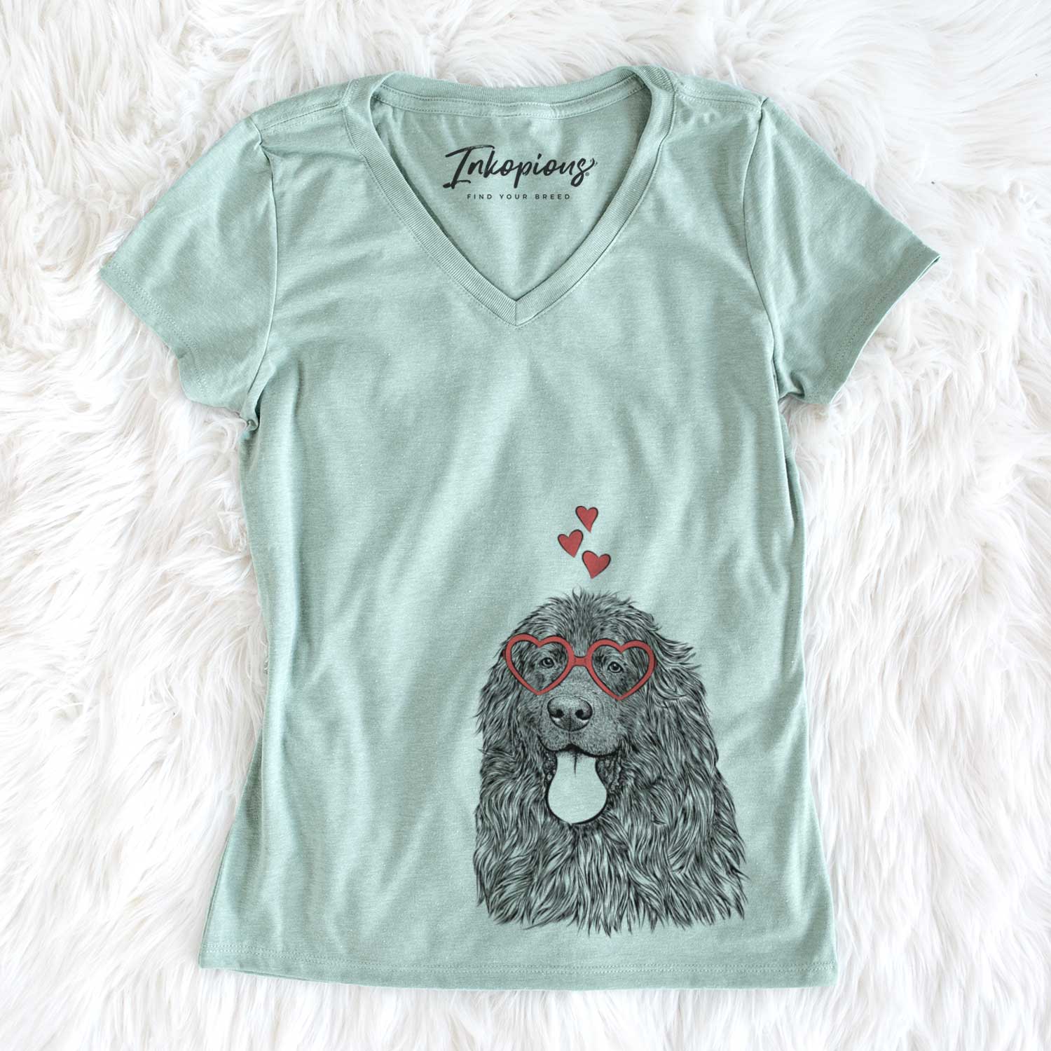 Valentine Neptune the Newfoundland - Women's V-neck Shirt