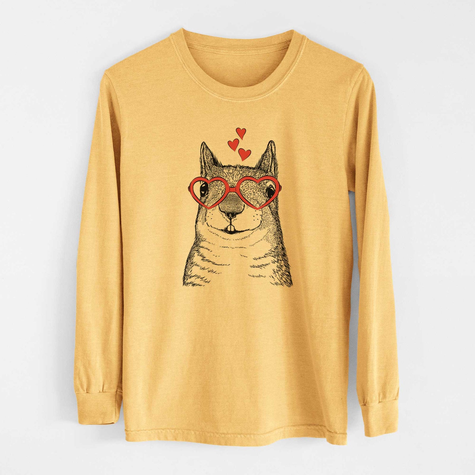 Valentine Nibbles the Squirrel - Heavyweight 100% Cotton Long Sleeve