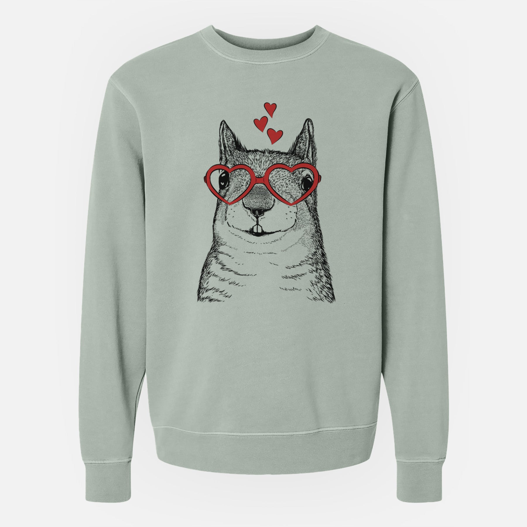 Valentine Nibbles the Squirrel - Unisex Pigment Dyed Crew Sweatshirt