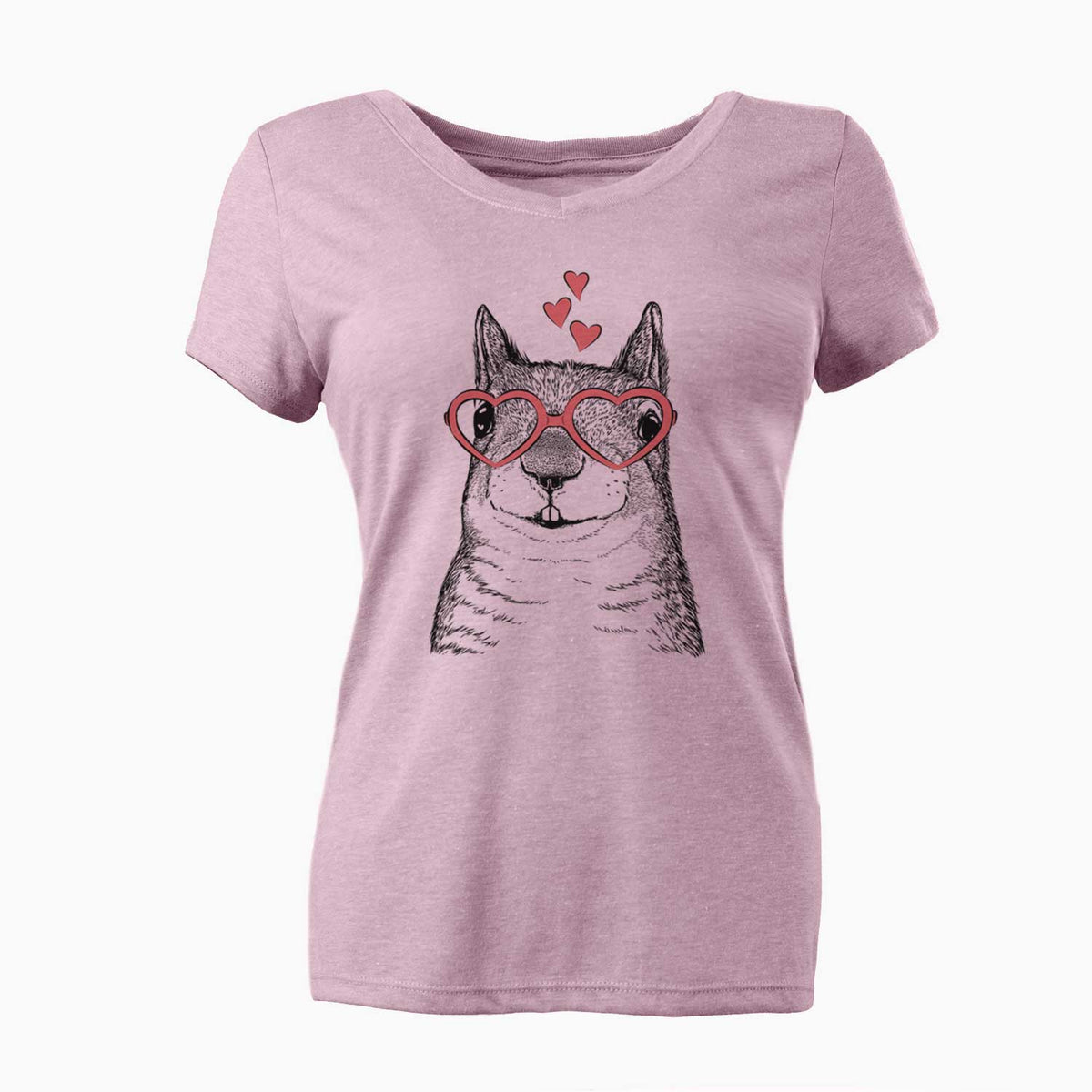 Valentine Nibbles the Squirrel - Women's V-neck Shirt