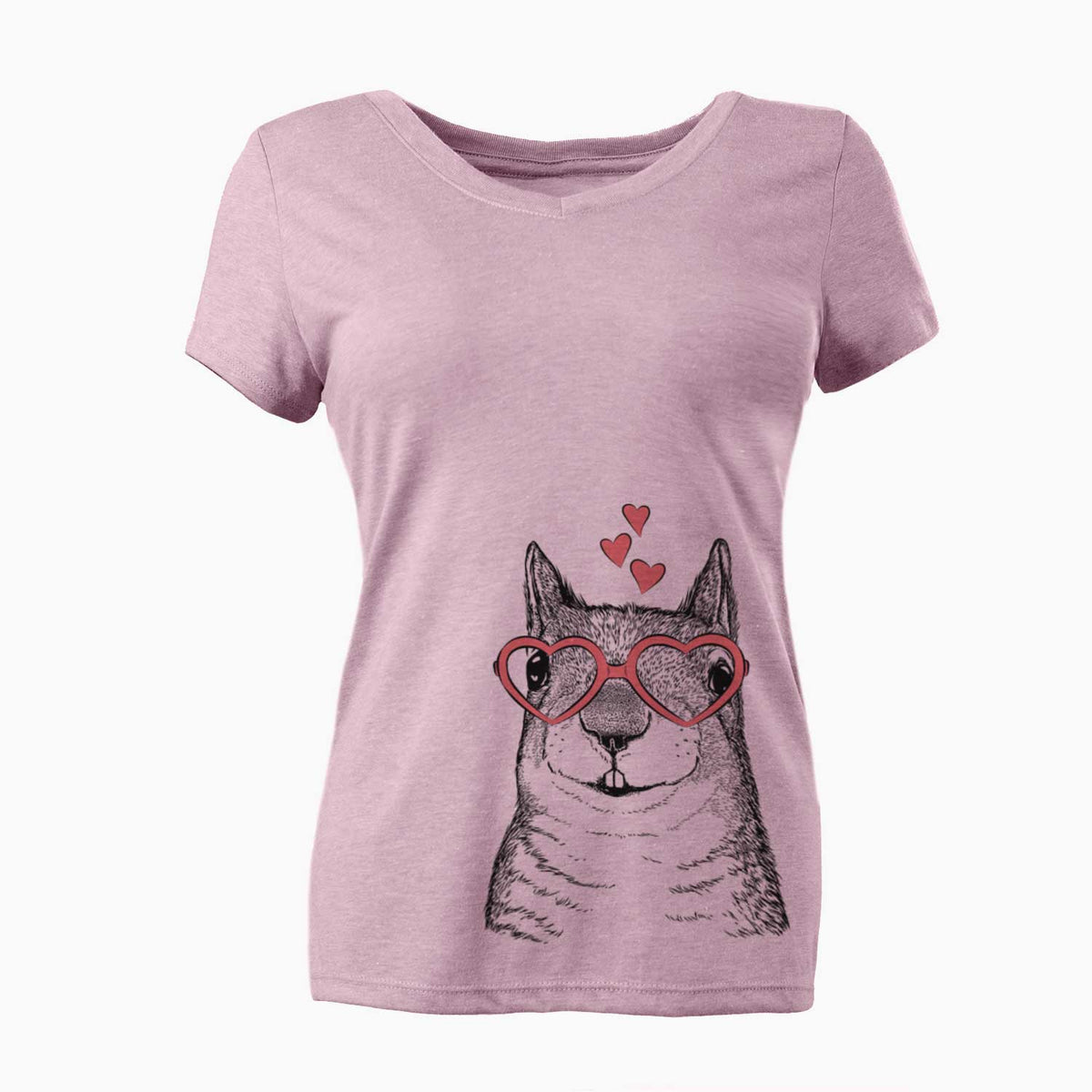 Valentine Nibbles the Squirrel - Women's V-neck Shirt