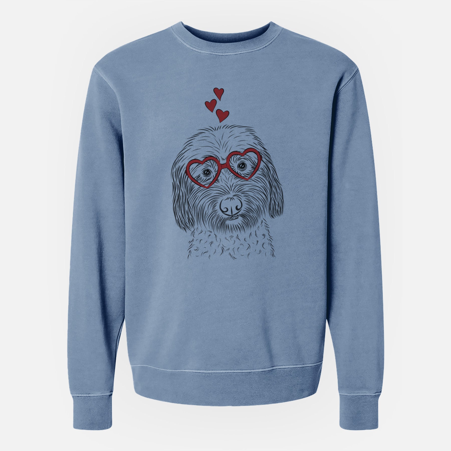 Valentine Niles the Soft Coated Wheaten Terrier - Unisex Pigment Dyed Crew Sweatshirt