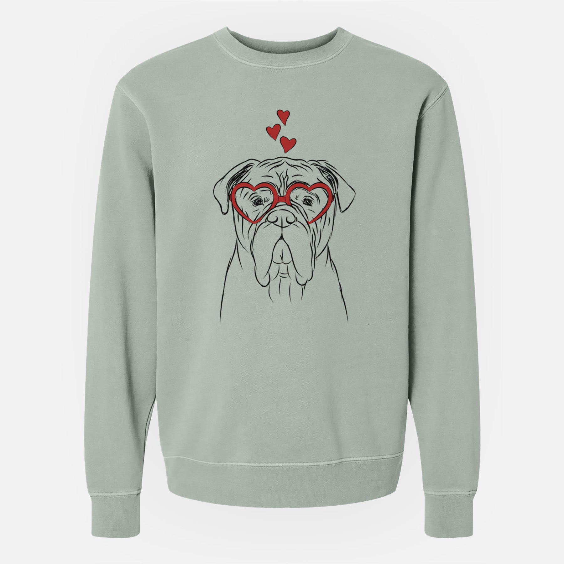 Valentine Nolan the Bull Mastiff - Unisex Pigment Dyed Crew Sweatshirt