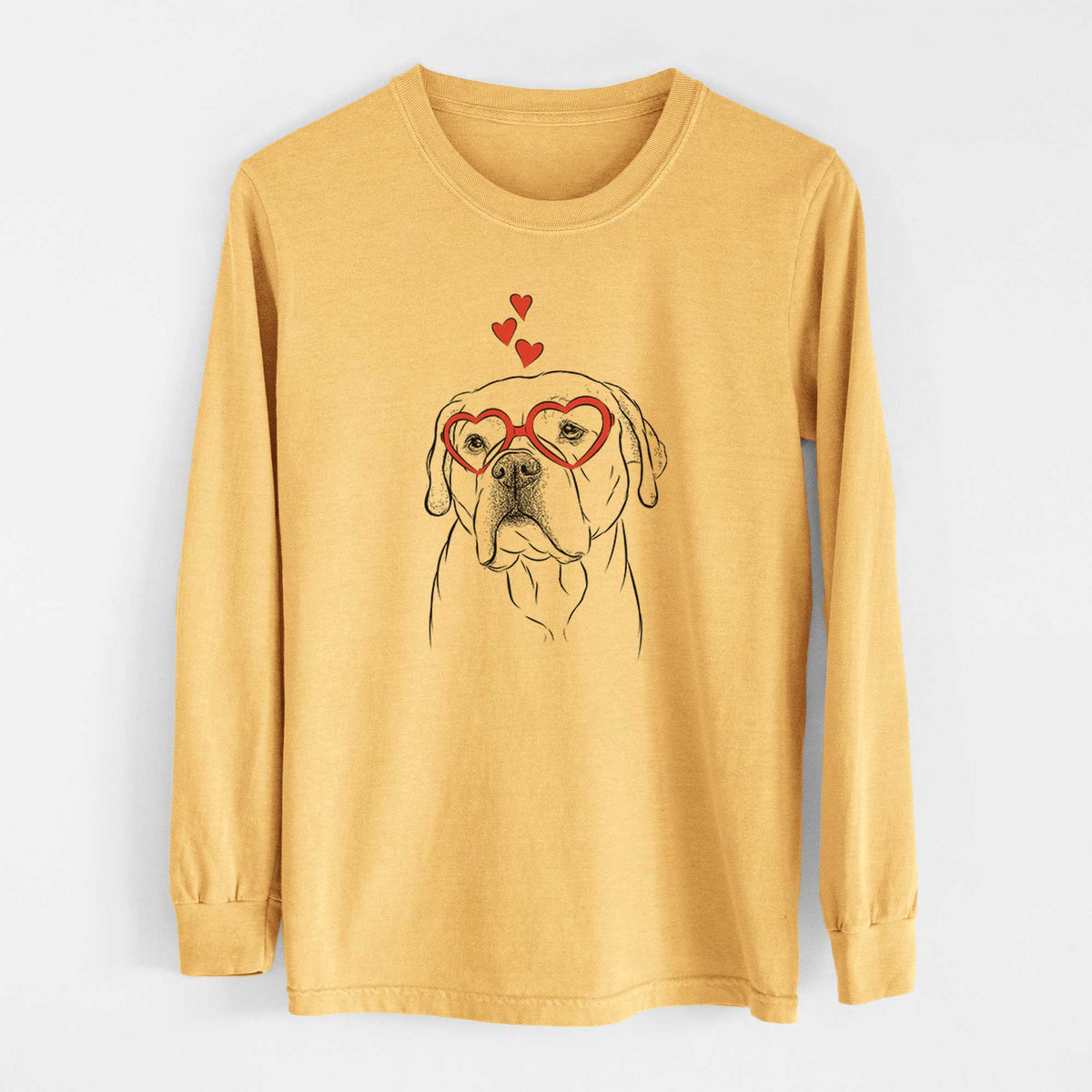 Valentine Nora the American Bulldog Mix - Heavyweight 100% Cotton Long Sleeve